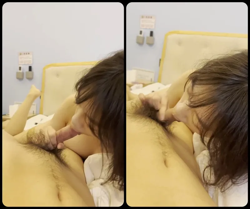 Ghệ ngoan liếm láp buồi bự của anh