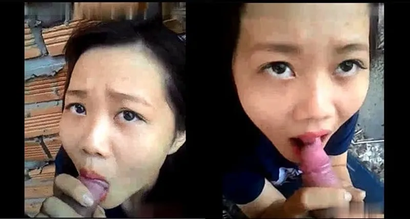 Em ghệ bú cu ở vườn sau nhà